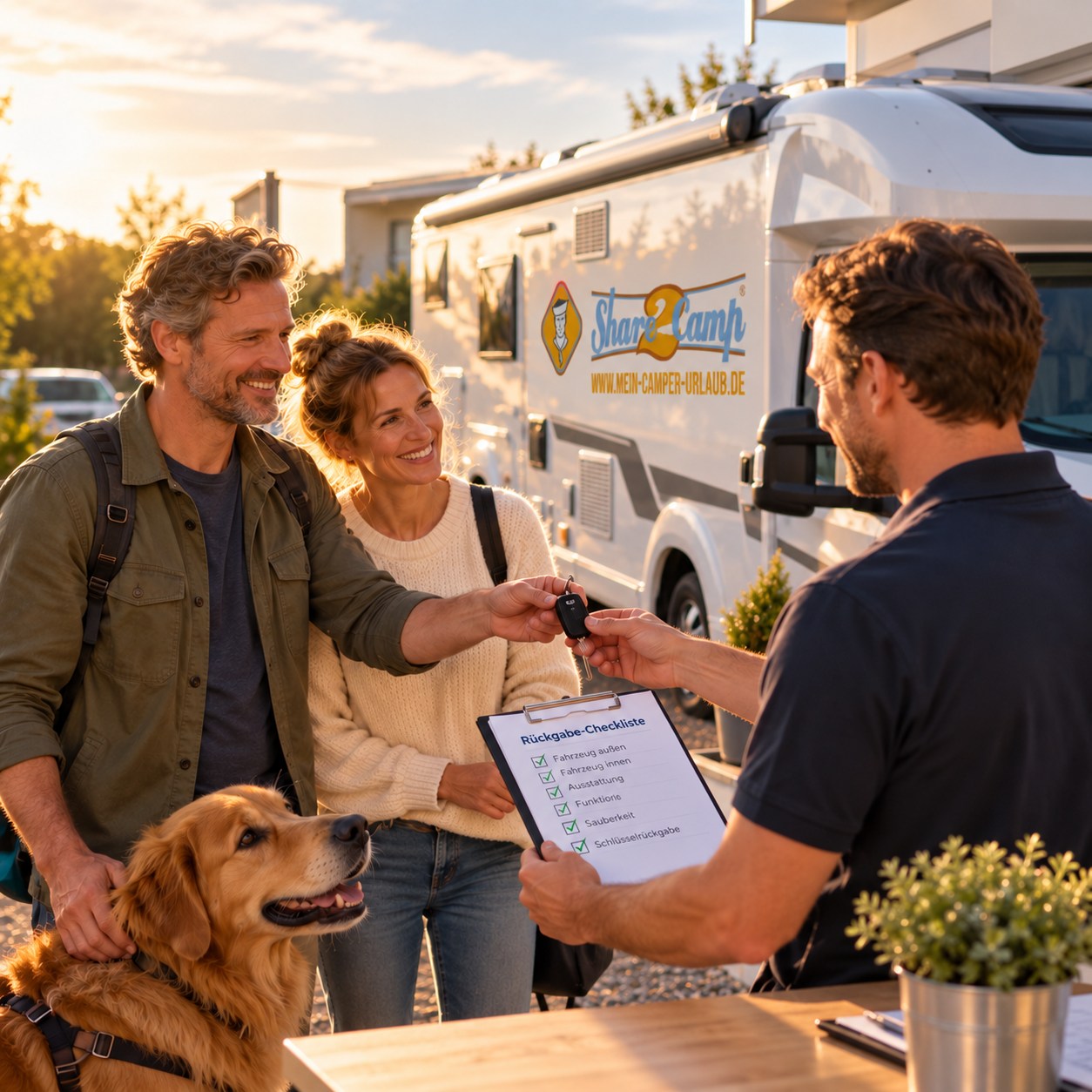 Camper entspannt zurück